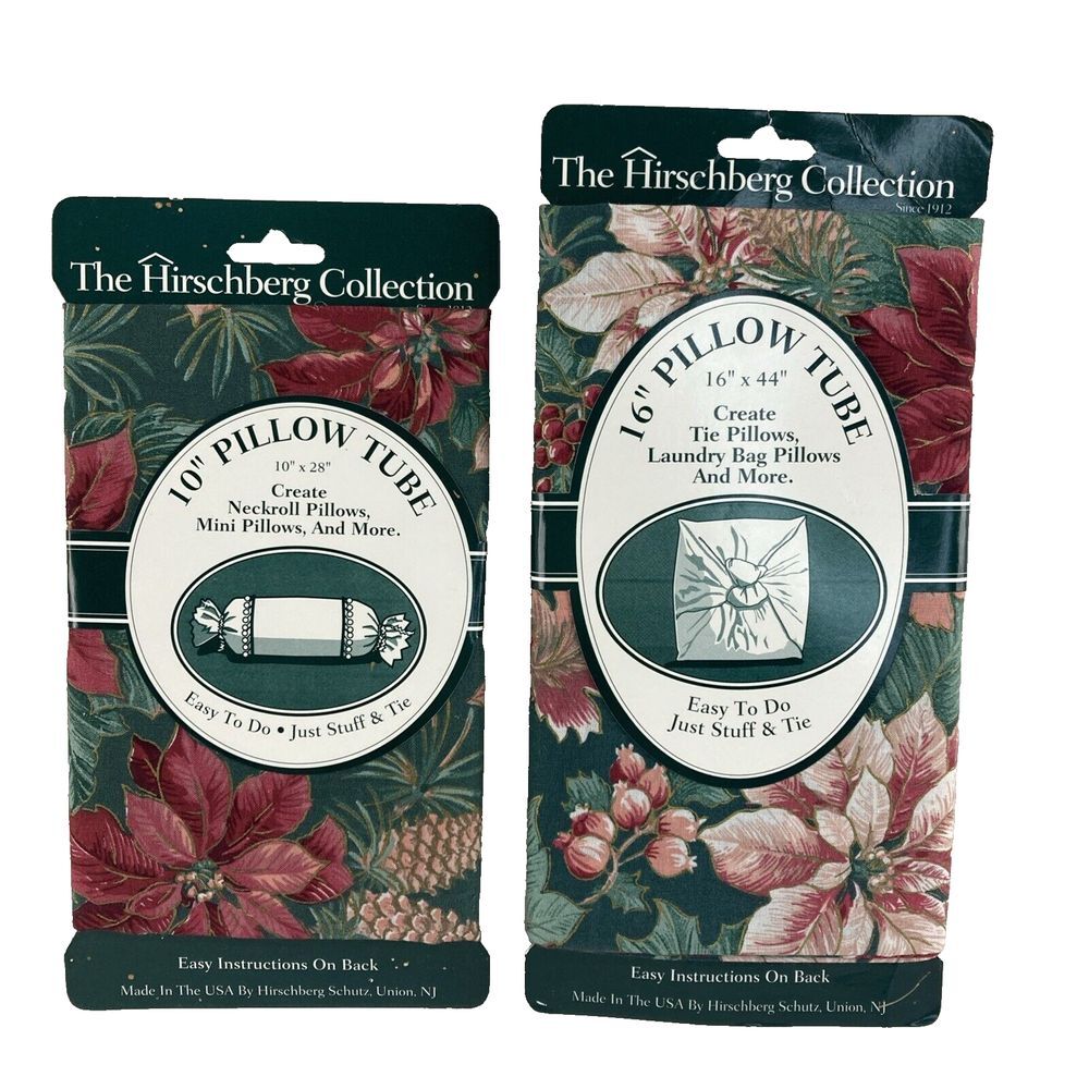 Hirschberg Collection Pillow Tubes 10" 16" Christmas Holly Gathering 100% Cotton